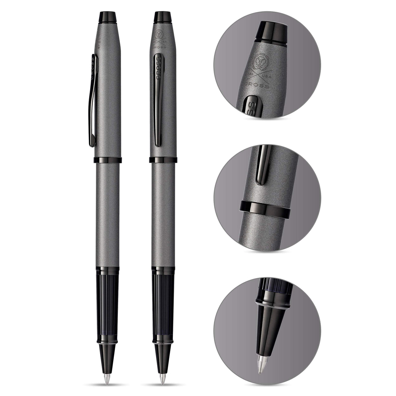 Cross Century II Refillable Gel Ink Rollerball Pen, Medium Rollerball, Includes Luxury Gift Box - Gunmetal Gray