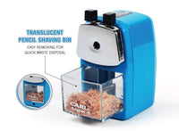 Carl Angel-5 Manual Pencil Sharpener with Metal Table Mount. Quiet for The Classroom, Home & Office, Black (CUI19018)