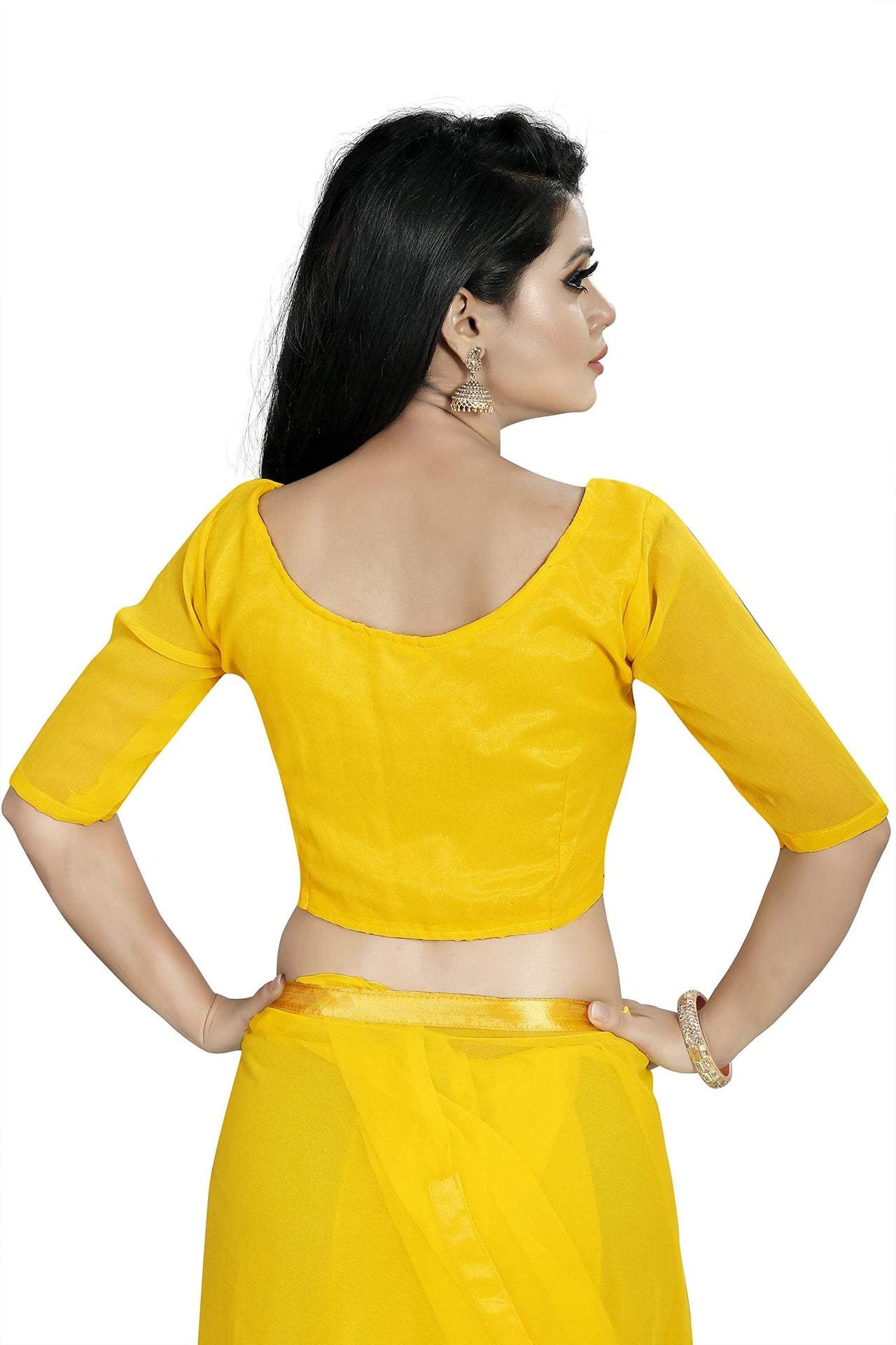 Anjaneya Sarees Women's  Georgette Saree With Blouse Piece