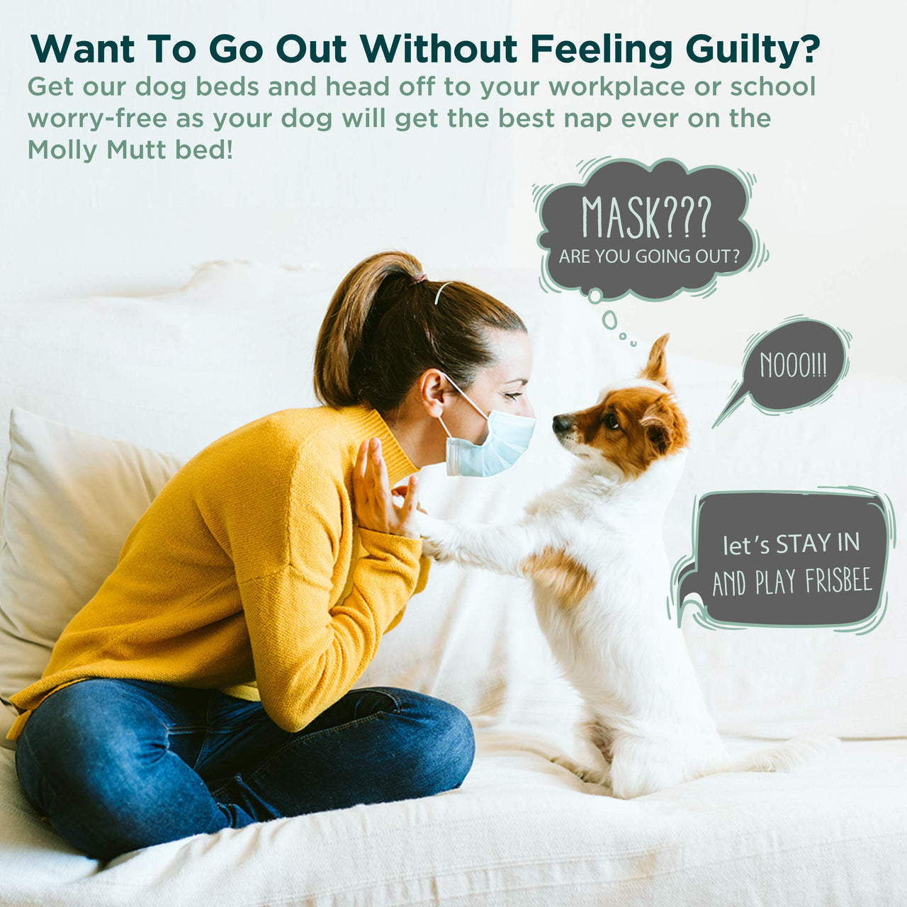 Molly Mutt Medium to Large Dog Bed Cover - Rocketman Print - Measures 27x36x5 - 100% Cotton - Durable - Breathable - Sustainable - Machine Washable Dog Bed Cover