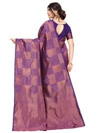 Satrani Women's Jacquard Poly Silk Saree With Unstitched Blouse Piece