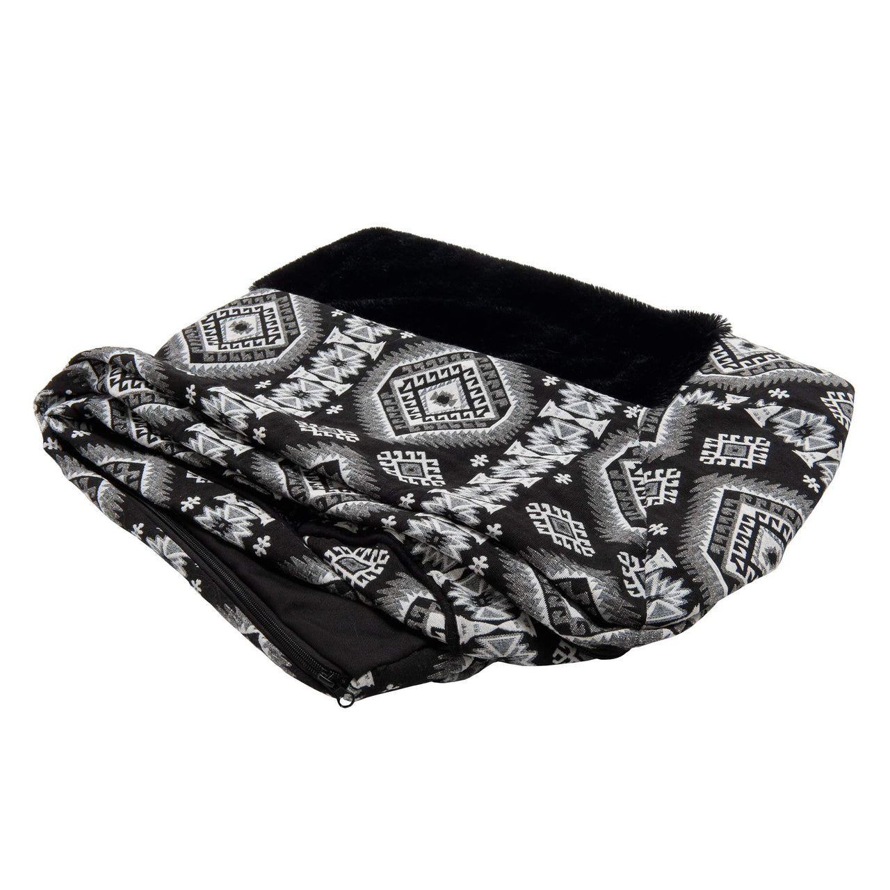 Furhaven Replacement Dog Bed Cover Plush & Southwest Kilim Décor Sofa-Style, Machine Washable - Black Medallion, Jumbo (X-Large) Cover Only 40.0"L x 32.0"W x 0.3"Th (Plush & Southwest Kilim Decor) Black Medallion