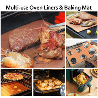 5 Pack Oven Liners for Bottom of Oven, 16x24 inch Thick Heavy Duty Non Stick Teflon Oven Mats, BPA and PFOA Free Reusable Oven Liners for Bottom of Electric Oven Copper 5 Pack