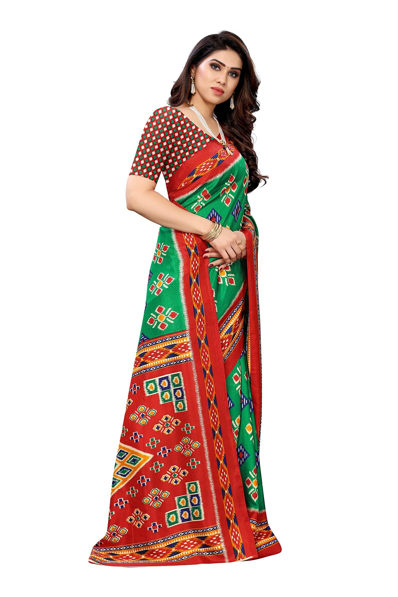 Yashika Women's  Malgudi Printed Saree With Blouse Piece