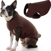 Gooby Stretch Fleece Vest Dog Sweater - Brown, X-Large - Warm Pullover Fleece Dog Jacket - Winter Dog Clothes for Small Dogs Boy or Girl - Dog Sweaters for Small Dogs to Dog Sweaters for Large Dogs X-Large Length (16.5