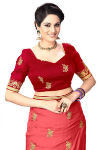 PANASH TRENDS Women's  Barfi Silk Heavy Embroidery Work Saree