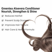 Multani Naturals Greentea & Aloevera Hair Conditioner || For Reducing Hair Fall | Improving Hair Texture | Strenghtening Hair Strands | Dermatologically Tested | SLS & paraben Free | Suitable For All Hair Types |250ml