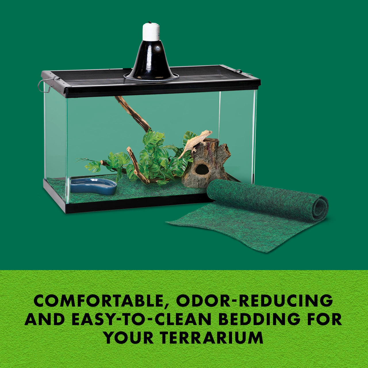 Zilla Reptile Terrarium Floor Liners Green 30BR/40BR/50/65 Gallon, 17.25" x 35.25" 17.25" x 35.25"