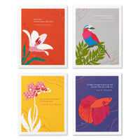 Compendium Positively Green 4-Pack of Birthday Cards - Nature Themed Cards with Envelopes Birthday - Nature