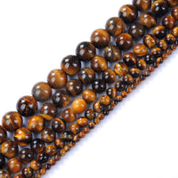 Natural Stone Beads 8mm Yellow Tiger Eye Gemstone Round Loose Beads Crystal Energy Stone Healing Power for Jewelry Making DIY,1 Strand 15