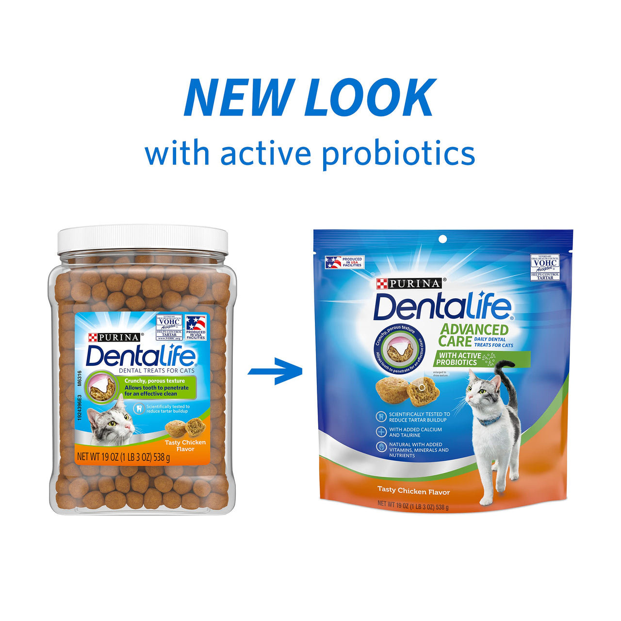 Purina DentaLife Made in USA Facilities Cat Dental Treats, Tasty Chicken Flavor - 19 oz. Pouch 1.19 Pound (Pack of 1)