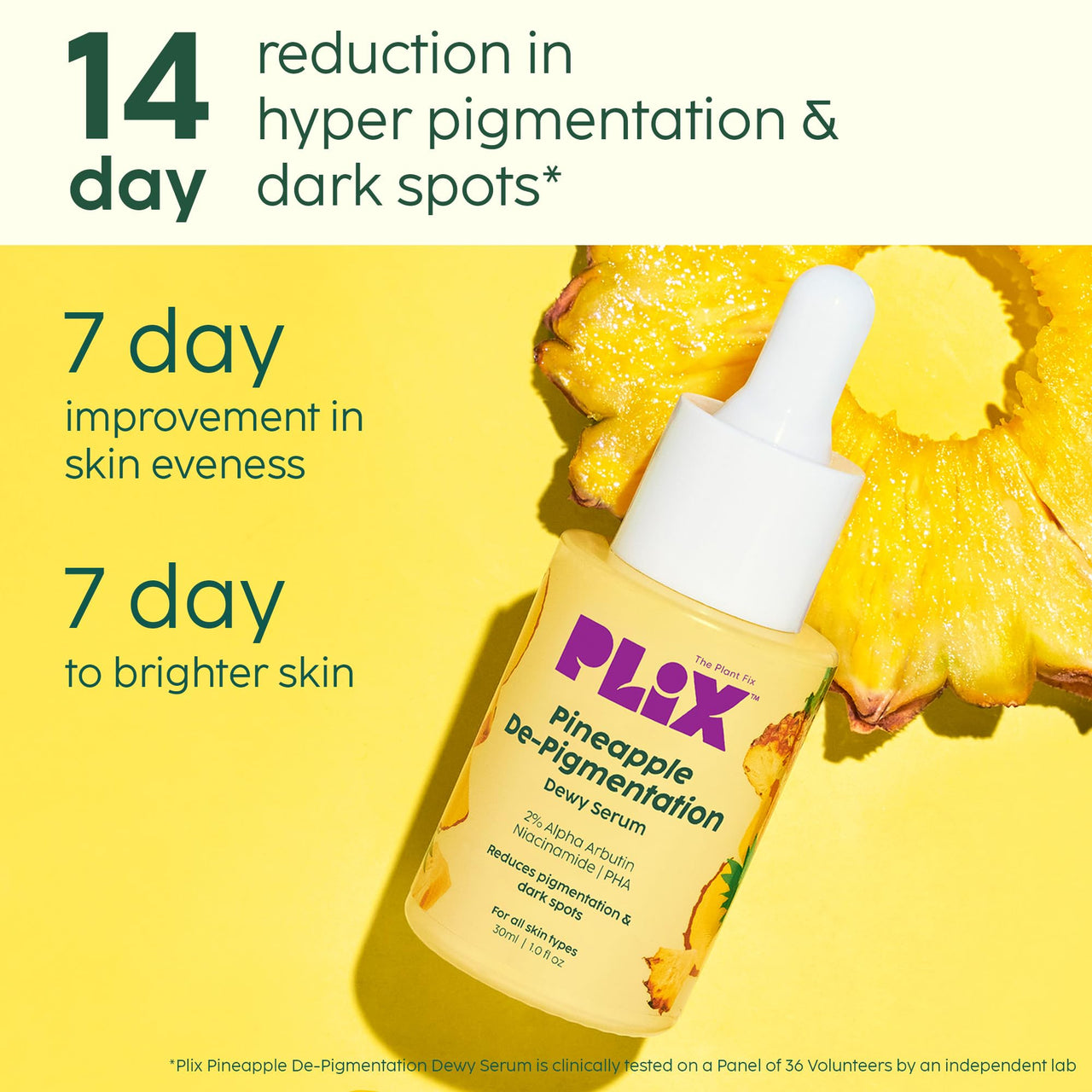 PLIX THE PLANT FIX 5% Pineapple Foaming Face Wash And Serum Combo for Pigmentation & Dark Spots, Dullness, Reveal l Brighter, Even Toned Complexion l All Skin Types
