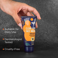 Beardhood Clean Look Face Wash for Oily and Acne Prone Skin with 2% Salicylic Acid & 1% Niacinamide 100ml | For Deep Pore Cleansing, Oil Control and Acne