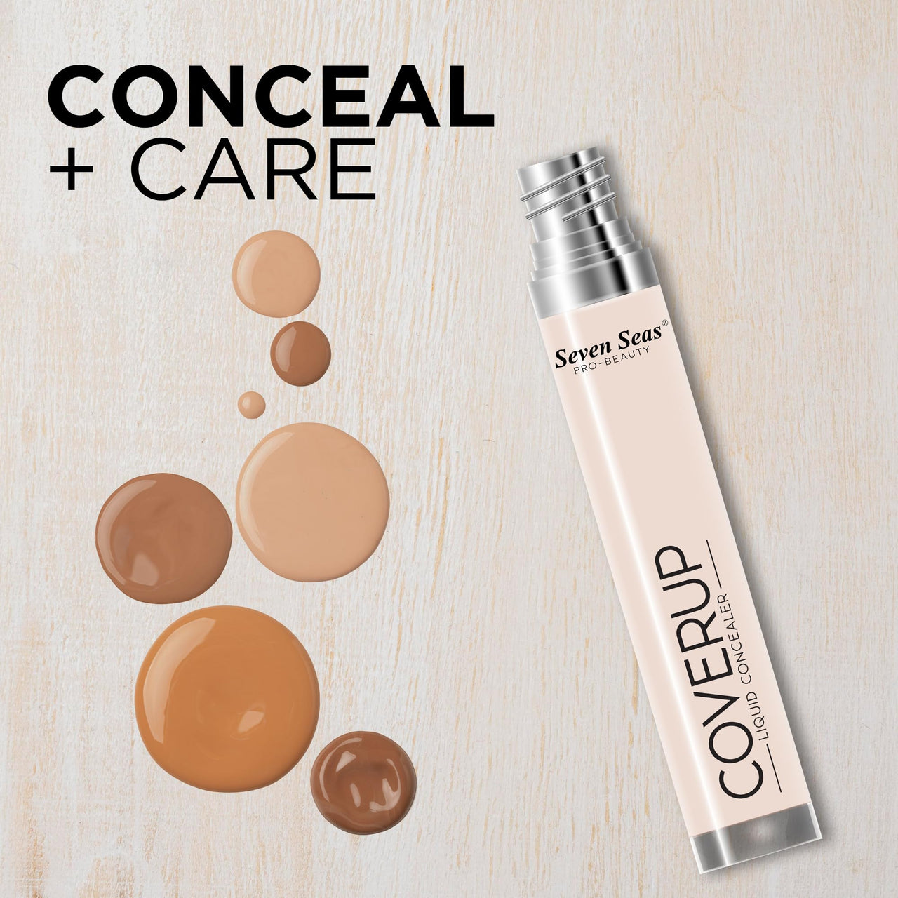 Seven Seas Cover Up Liquid Light weight Concealer with Full Coverage | Easily Blendable Concealer for face makeup with Matte finish (03_E)