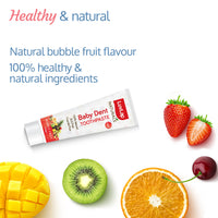 LuvLap Naturals 100% Natural Baby Toothpaste 100g, Bubble Fruit Flavour, SLS & Fluoride Free Kids Toothpaste, Removes Plaque, Prevents Bacteria, Ensures White Teeth, Neutral pH, 12M+ (Pack of 2)