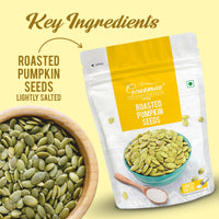 Gourmia Roasted Pumpkin Seeds Lightly Salted 200g | Fiber Rich | Immunity Booster | Crunchy Healthy Munching | Roasted Flavoured | Roasted Seeds for Healthy Snacking