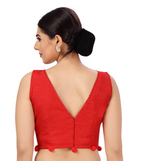 X3 Women's  Polyester Silk Sleeveless Saree Blouse