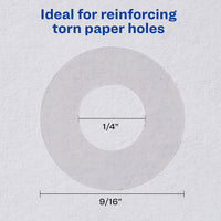Avery Self-Adhesive Hole Reinforcement Stickers, 1/4