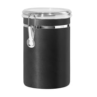 Oggi Stainless Steel Kitchen Canister 62 fl oz, Black - Airtight Clamp Lid, Clear See-Thru Top - Ideal for Kitchen Storage, Food Storage, Pantry Storage. Large Size 5