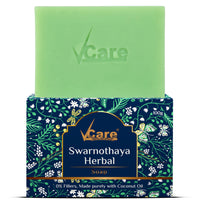 VCare Swarnothaya Herbal Soaps for Bath 100g | Handmade Soap Bar for Women and Men | Reduces Wrinkles and Exfoliates Dirt | Rejuvenates Skin Cells for a Soft and Glowing Skin | Pack of 1