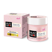 Iba Must Have Dream Glow Sleeping Mask with 24K Gold Overnight Radiant Face Pack For Glowing & Hydrating Skin, Night Gel Mask with Rose Water, Hyaluronic Acid Improve Skin Glow | Halal Certified & Vegan (100g)