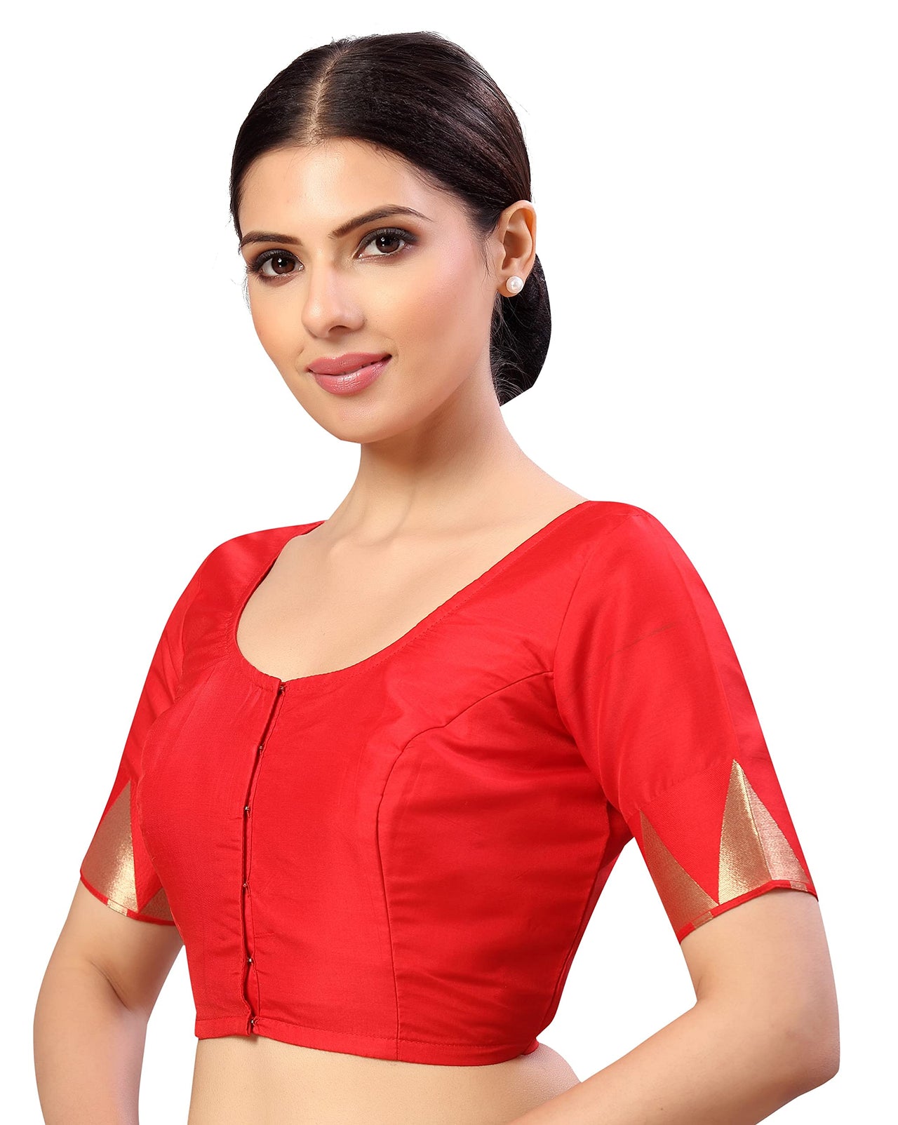 X3 Women's  Polyester Short Sleeves Silky Saree