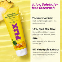 PLIX - THE PLANT FIX Pineapple Depigmentation regime for Fresh, Bright & Even Skin | With Juicy Cleanser & Body Wash & Moisturizer | Reduces Pigmentation & Dark Spots| Smoothens Strawberry Skin | For All Skin Types l Men & Women