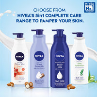 NIVEA Shea Smooth 600ml Body Lotion | 48 H Moisturization | With Deep Moisture Serum & Shea Butter | Non Greasy & Healthy Looking Skin |For Dry Skin