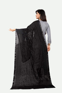 AKSHAR LLC Miss India Women's  Chiffon Dupatta With Karachi Embroidery Work