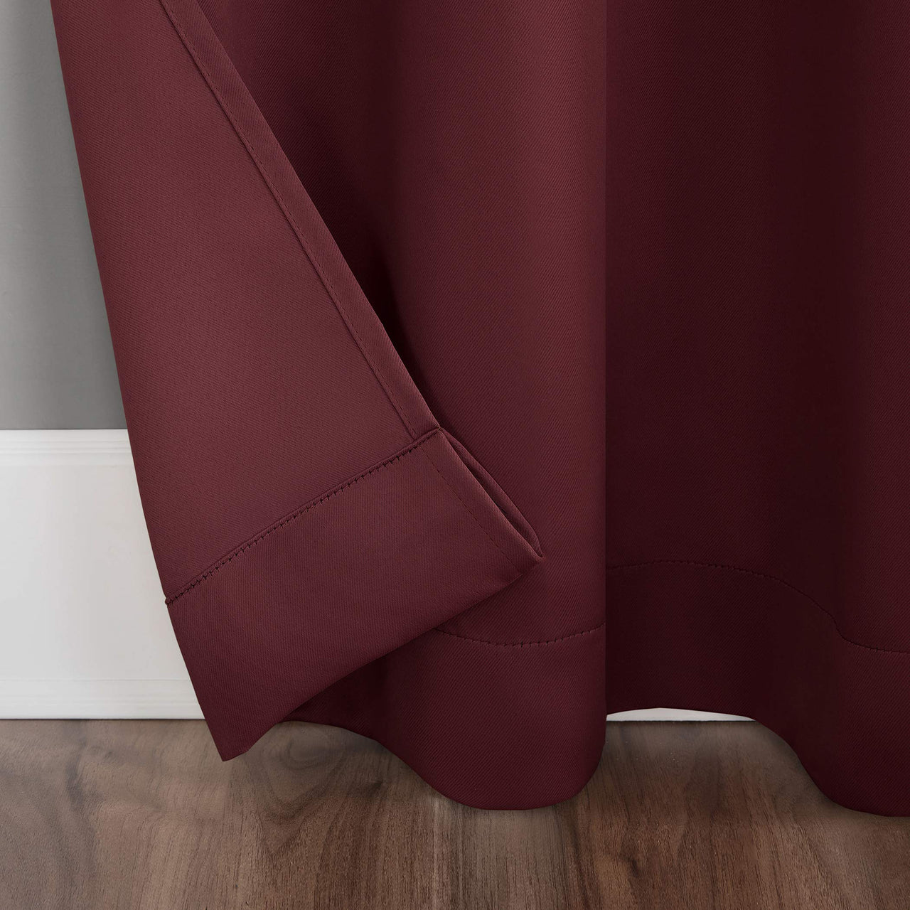 Sun Zero Easton Energy Saving Blackout Grommet Curtain Panel, 40" x 63", Wine Red 40" x 63"