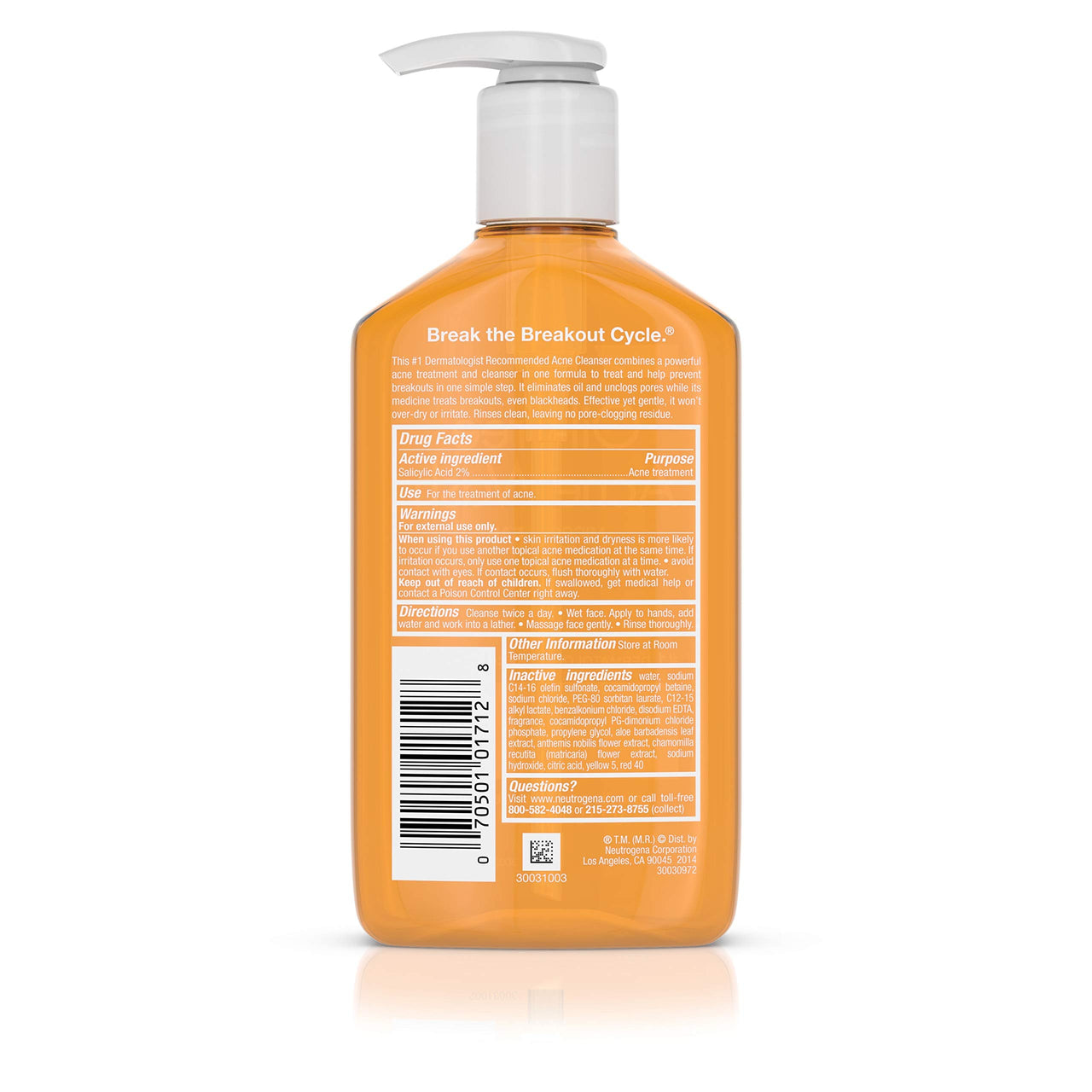 Neutrogena Acne Wash, Oil-Free, 4.2 Oz., 269 ml (Pack of 1) (SG_B000NWAOI8_US)