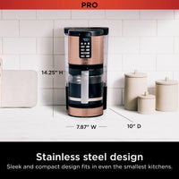 Ninja Programmable XL 14-Cup Coffee Maker PRO, 14-Cup Glass Carafe, Freshness Timer, with Permanent Filter, Black Stainless Steel, DCM201BK