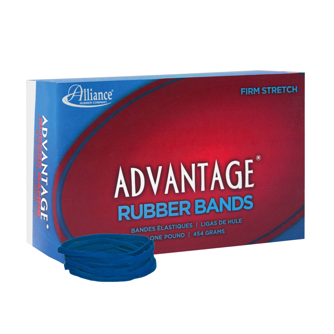 Alliance Rubber 54325 Advantage Rubber Bands Size #32, 1 lb Box Contains Approx. 675 Bands (3" x 1/8", Blue)