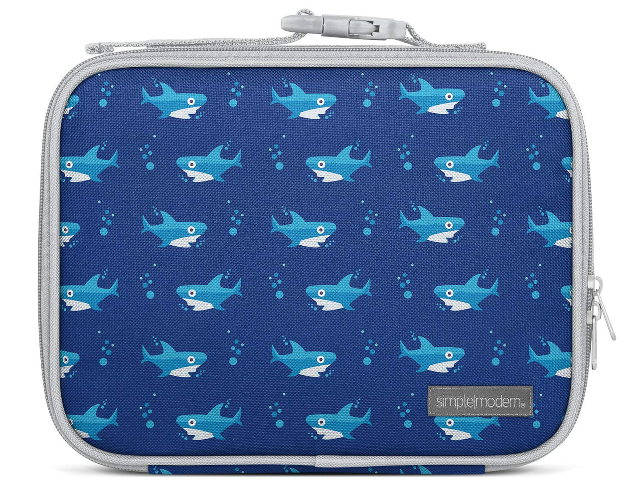 Simple Modern Kids Lunch Box for Toddler | Reusable Insulated Bag for Boys | Meal Containers for School with Exterior and Interior Pockets | Hadley Collection | Shark Bite Hadley Lunch Box -Shark Bite