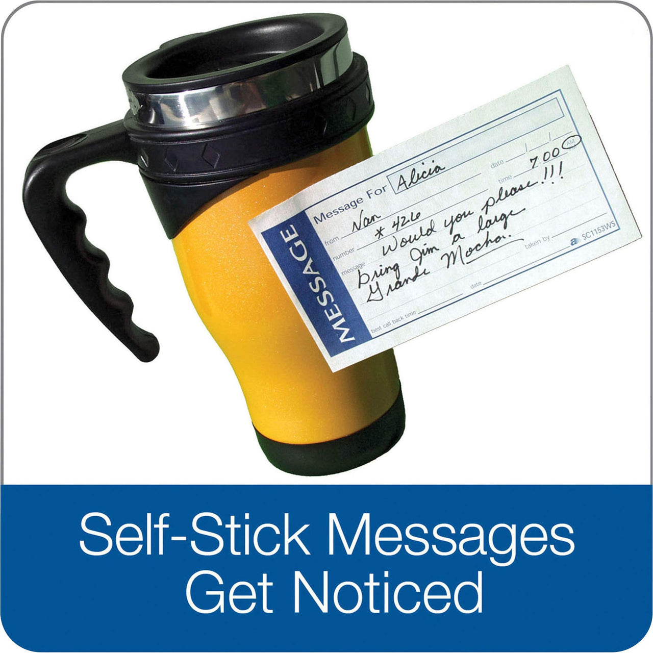 Adams Write 'N Stick Message Pad, 2-Part, Carbonless, Blue, 5-1/4" x 11", 200 Sets per Book (SC1153WS) (Pack of 2) 200 Count (Pack of 2)