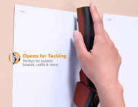 Bostitch Office Dynamo 4 in 1 Standup Stapler, Includes 420 Staples, 20 Sheet Capacity, Integrated Pencil Sharpener, Staple Remover & Staple Storage, Magenta