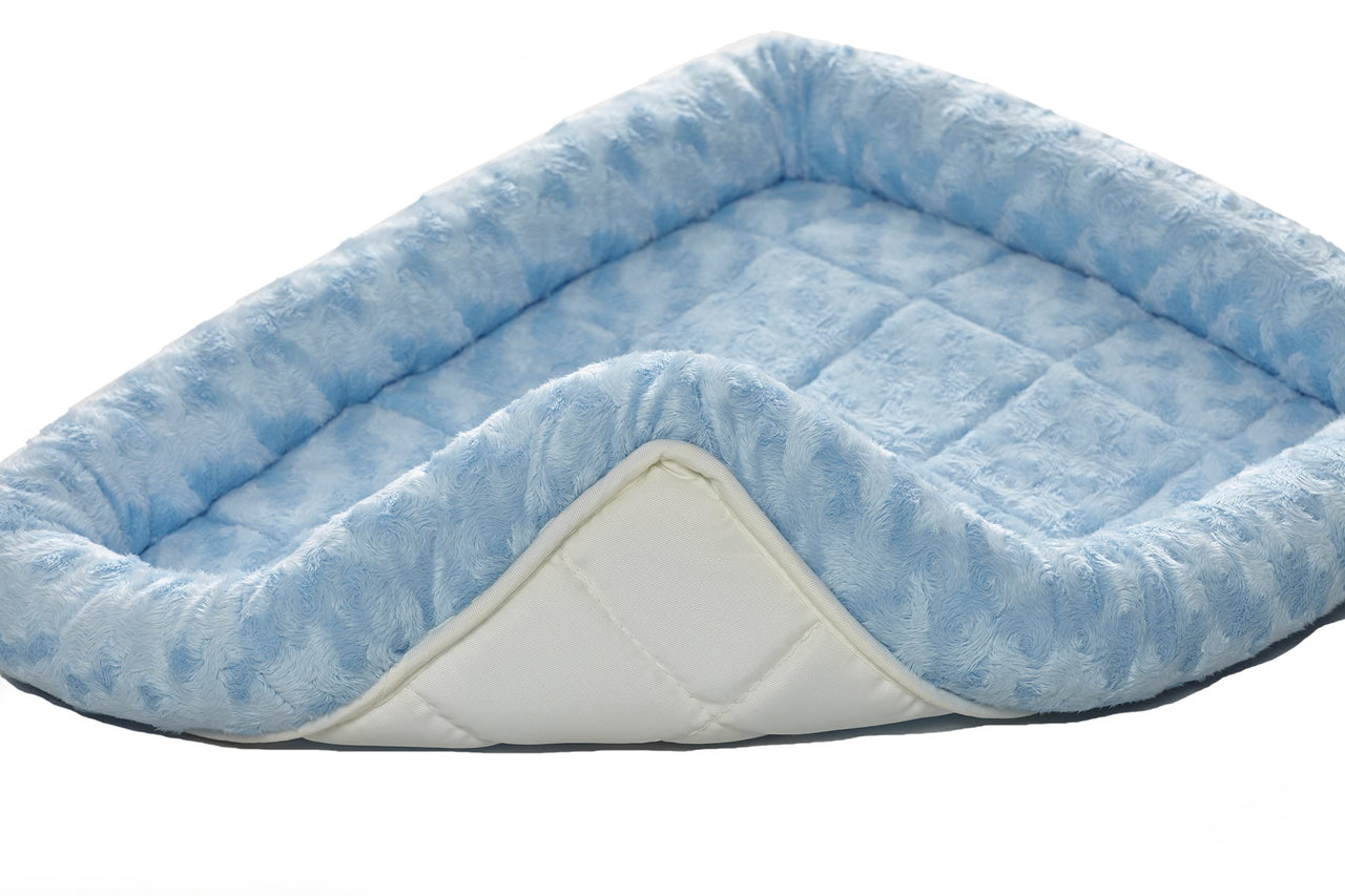 MidWest Homes for Pets Bolster Dog Bed 36L-Inch Blue Dog Bed or Cat Bed w/ Comfortable Bolster | Ideal for Intermediate Dog Breeds & Fits a 36-Inch Dog Crate | Easy Maintenance Machine Wash & Dry