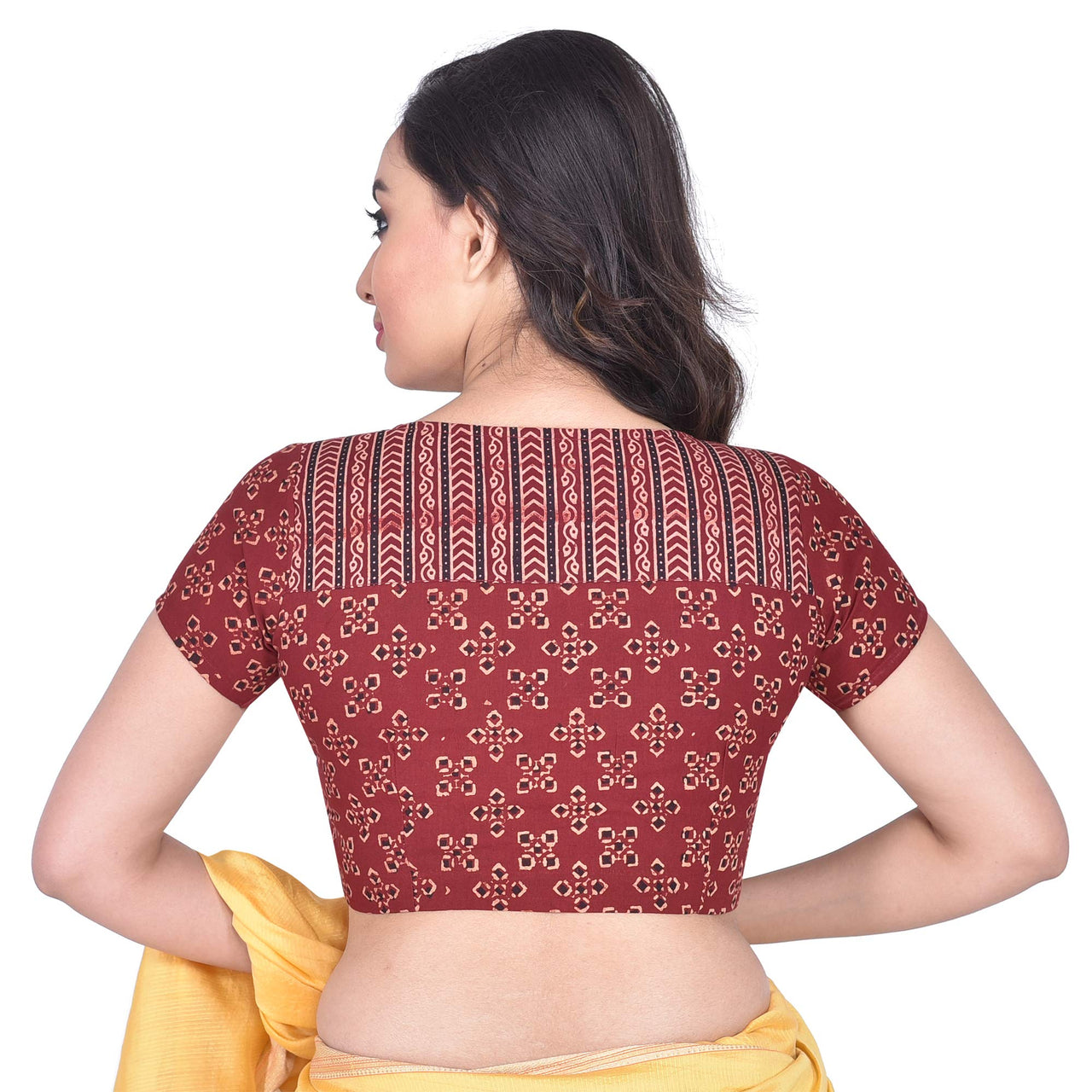 RENE Women's  Cotton Solid Short Sleeve Blouse