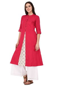 Pistaa's  Women Cotton Printed Cut Regular Kurta