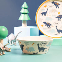 Zak Designs Kids Dinnerware Set 3 Pieces, Durable and Sustainable Melamine Bamboo Plate, Bowl, and Tumbler are Perfect For Dinner Time With Family (Zaksaurus) 8