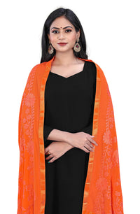 AKSHAR LLC Women's  Embroidered Chiffon Dupatta