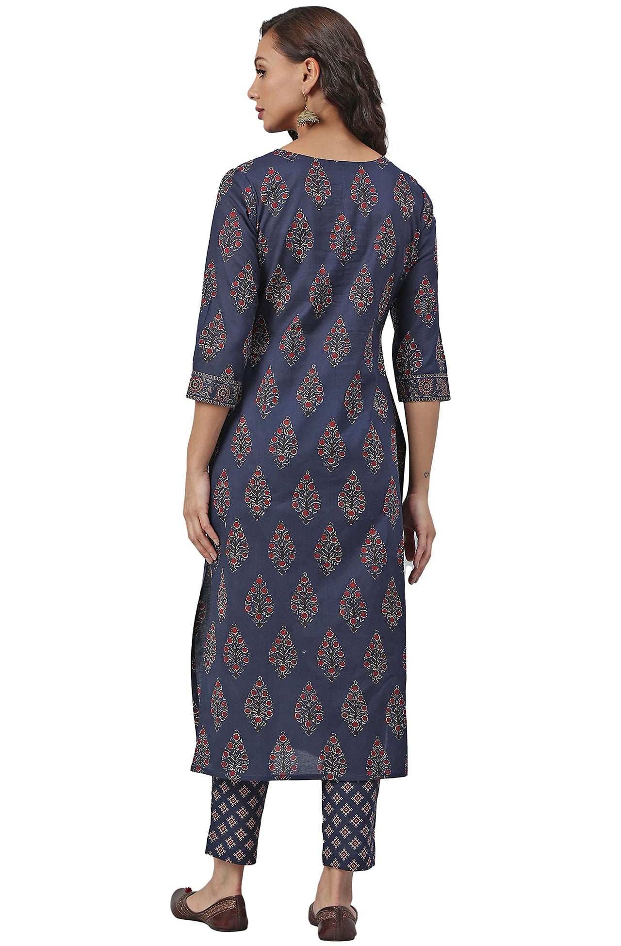 Janasya Women's  Cotton Straight Kurta with Pant 3XL