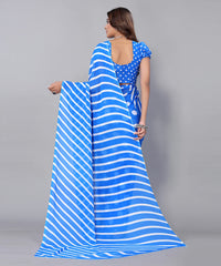 Yashika Women's  Georgette Printed Saree With Blouse Piece