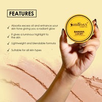 Shryoan Banana Luxury Loose Powder|Oil Control Banana Loose Powder | Make Up Setting Loose Powder| Long-lasting Coverage Reduces Shine (Pack of 1)