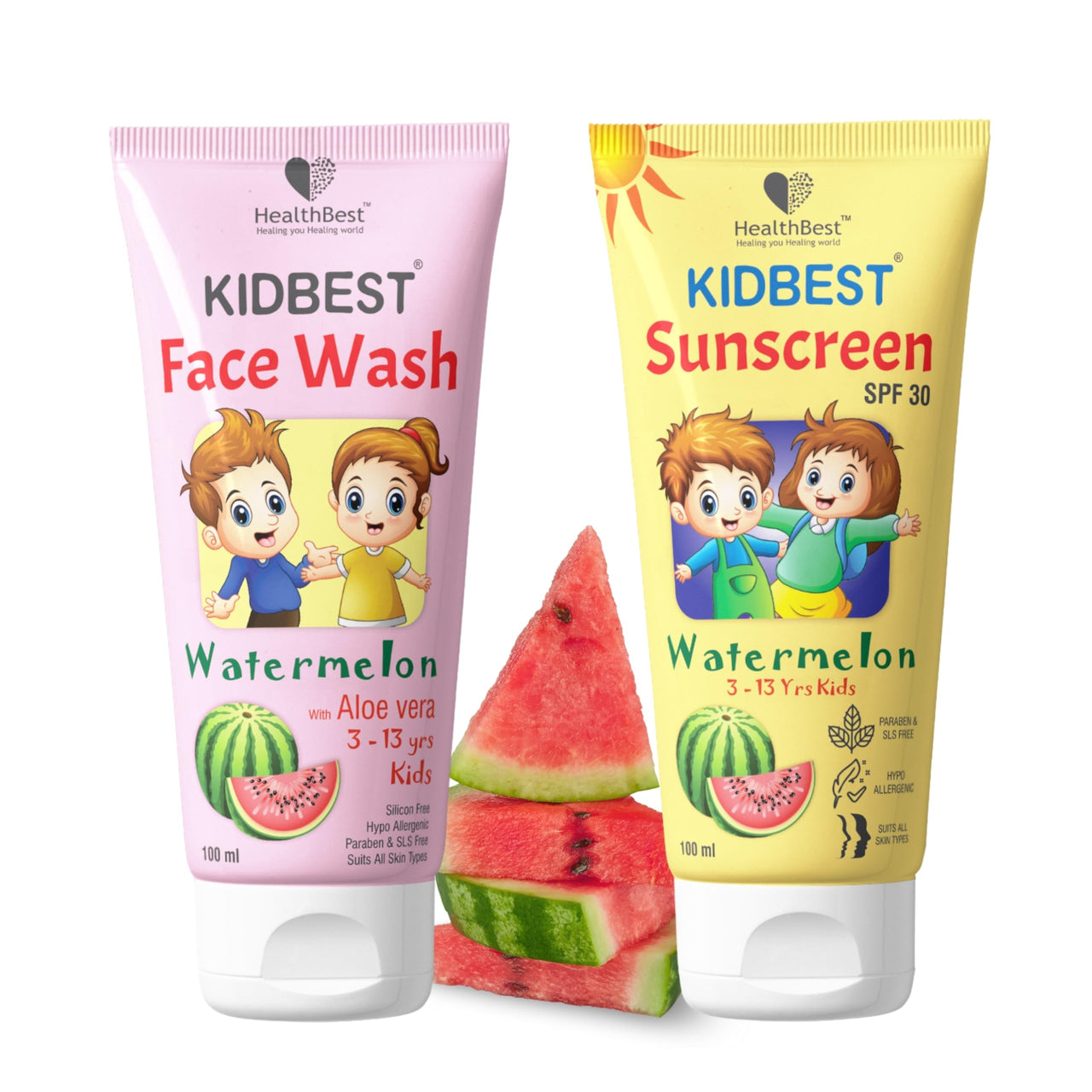 Healthbest Face Wash and Sunscreen Combo - Gentle Cleansing & UV Protection