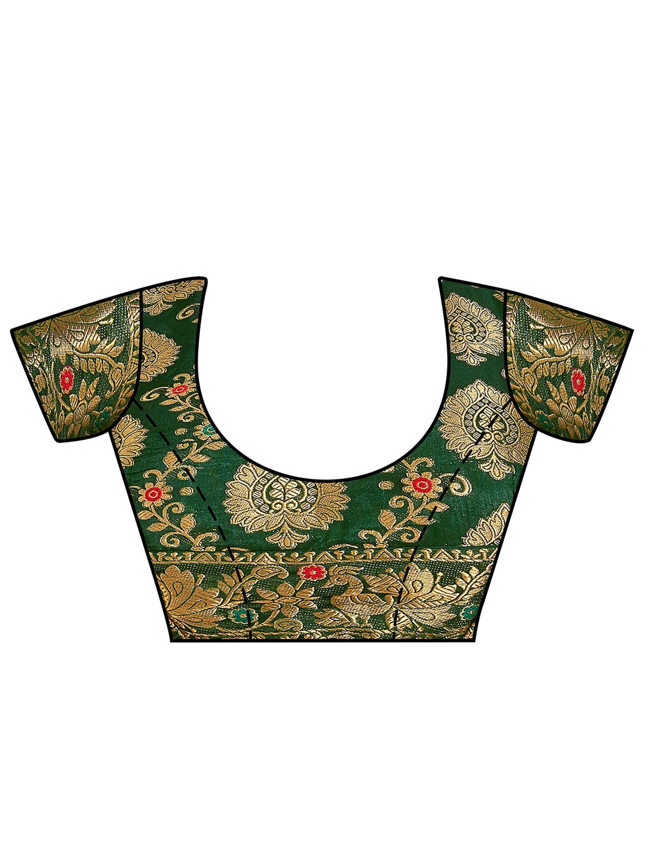 MIMOSA Art silk Wedding saree Kanjivarm Pattu style With Contrast Blouse Color: Orange (4282-65-2D-PCH-BGRN)