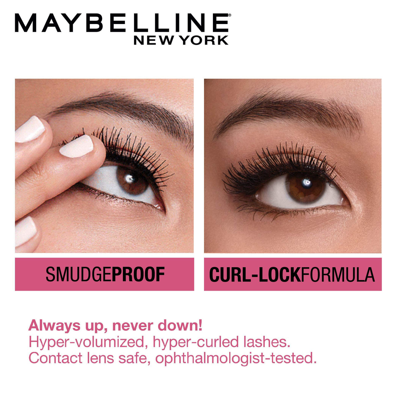 Maybelline New York Colossal Kajal, Super Black, 0.35g and Maybelline New York Hypercurl Mascara Washable, Black, 9.2ml