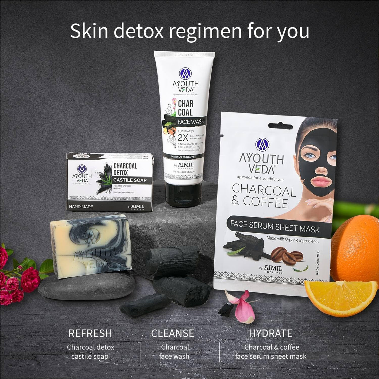 Ayouthveda Activated Charcoal Face Wash for Women and Men | Deep Cleansing Anti Pollution Face Wash | Natural Anti-Pollution & Oil Control Cleanser | Deep Cleansing, Detoxifying & Refreshing | Ayurvedic Cleanser for Men & Women | Paraben-Free | Suitable f