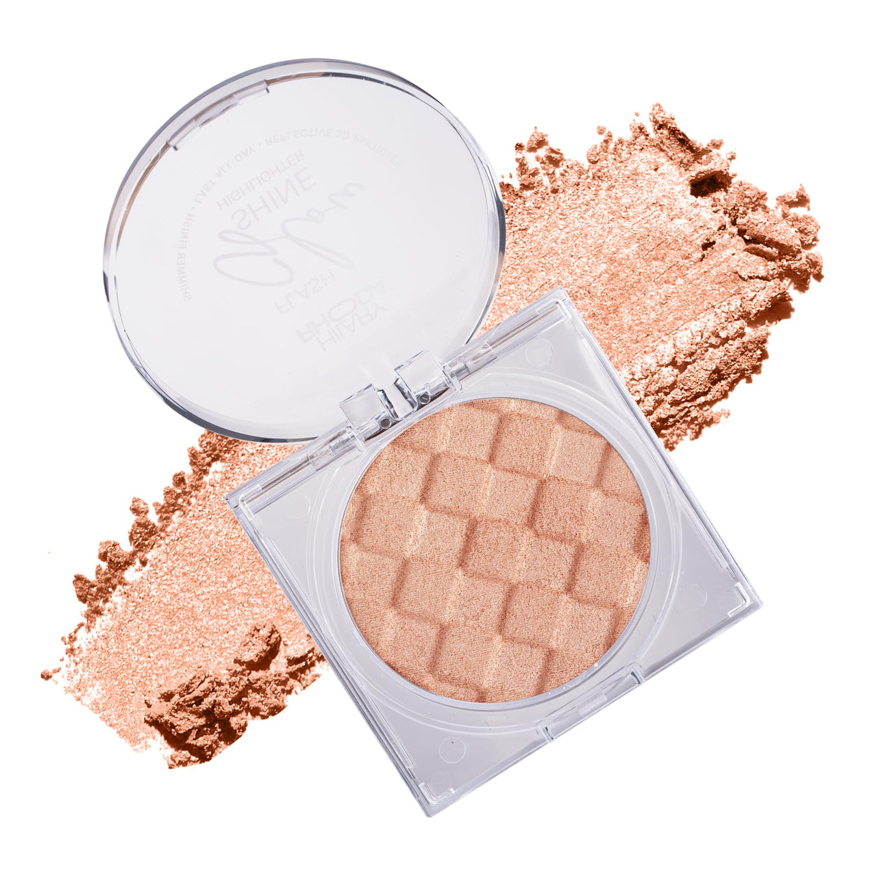 Hilary Rhoda Flash Glow Shine Highlighter | Rich Colour Payoff | Superfine Particles | 3D Reflective Glow | Blends Flawlessly -7g (Rose Shine -Shade 02)