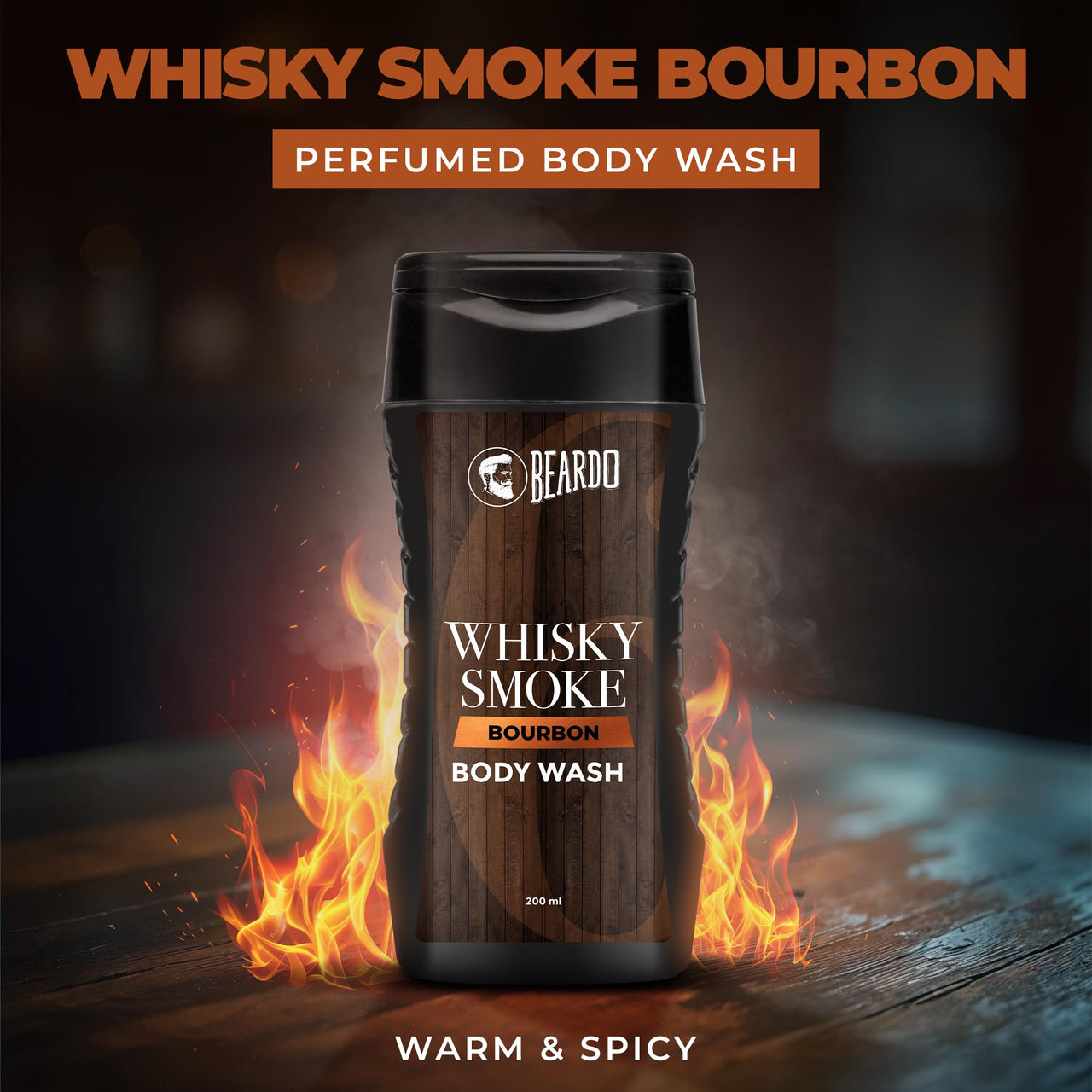 Beardo Whisky Smoke Bodywash 200ml | Bold Whisky Smoke-Inspired Fragrance | Deep Cleansing & Hydrating Formula for Fresh, Smooth Skin | Perfumed Body wash